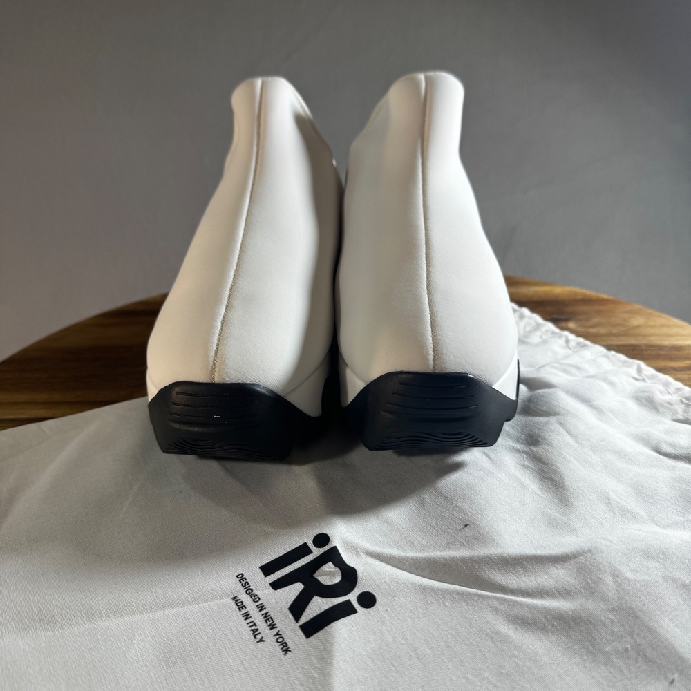 IRI New York White Slip On Platform Sneakers Made in Italy Size 38.5 Dust Bag - Picture 3 of 8